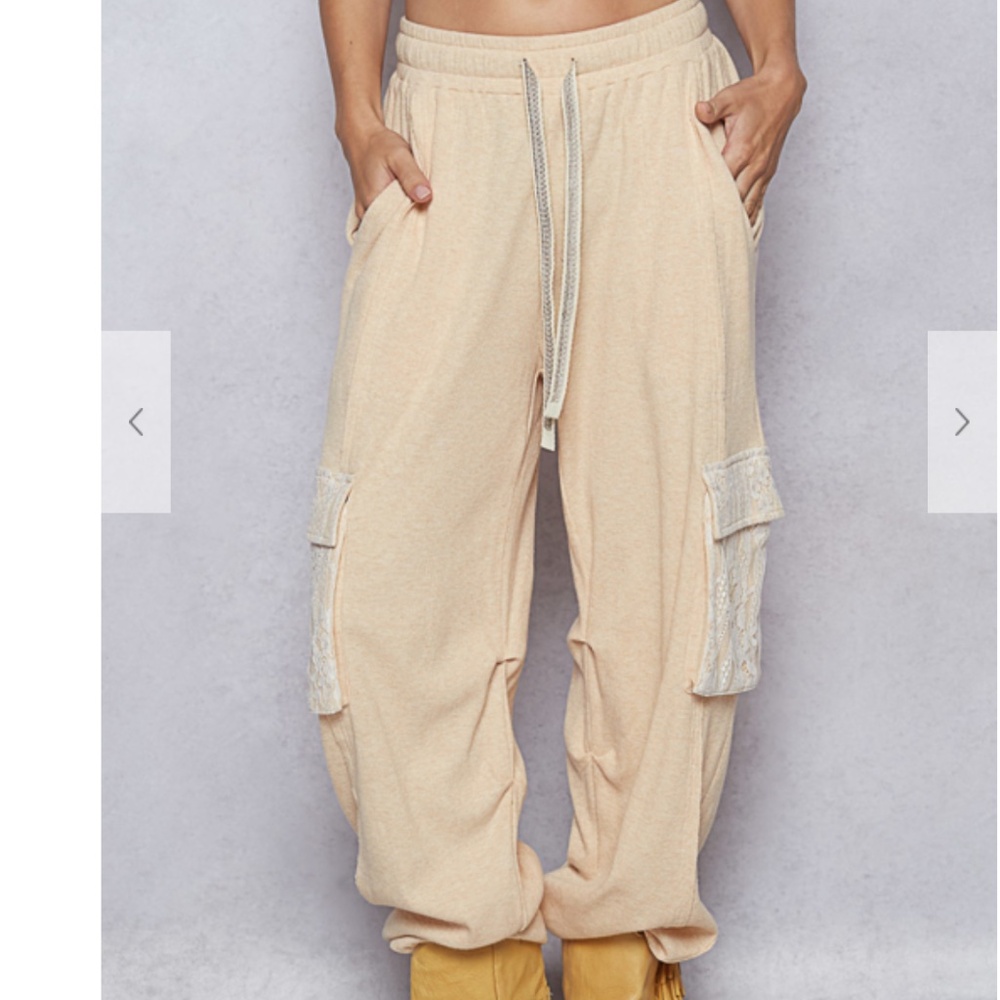 POL Beige Cargo Jogger Pants
